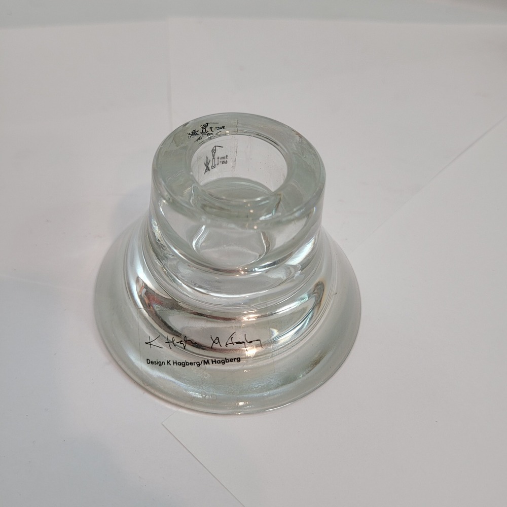IKEA Candle Holder K Hagberg M Hagberg Clear Glass Taper Minimalist Modern
